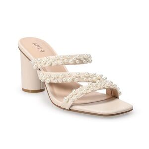 Apt. 9 Women's Cream Pearl Strap Heels